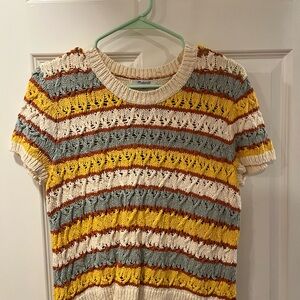 Madewell Cream and Yellow Knit Top